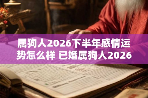属狗人2026下半年感情运势怎么样 已婚属狗人2026婚姻运势好吗