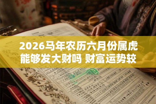 2026马年农历六月份属虎能够发大财吗 财富运势较为稳定