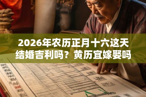 2026年农历正月十六这天结婚吉利吗？黄历宜嫁娶吗？