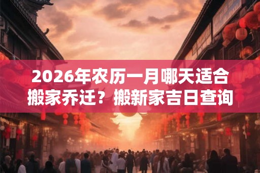 2026年农历一月哪天适合搬家乔迁？搬新家吉日查询