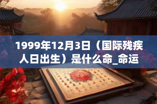 1999年12月3日（国际残疾人日出生）是什么命_命运如何
