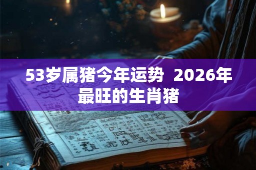 53岁属猪今年运势  2026年最旺的生肖猪