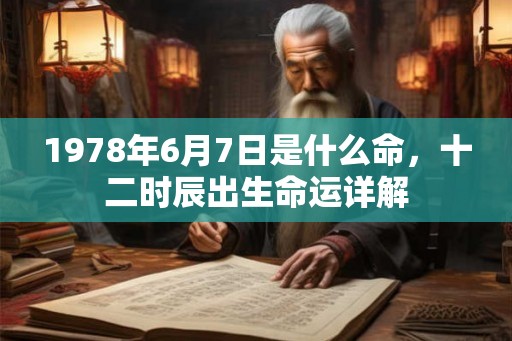 1978年6月7日是什么命，十二时辰出生命运详解