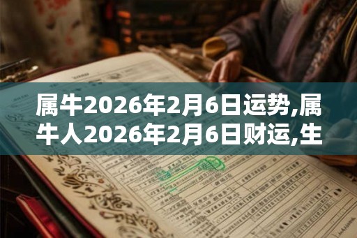 属牛2026年2月6日运势,属牛人2026年2月6日财运,生肖牛2026年2月6日运势