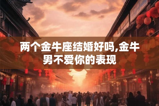 两个金牛座结婚好吗,金牛男不爱你的表现