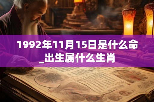 1992年11月15日是什么命_出生属什么生肖