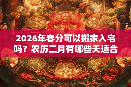 2026年春分可以搬家入宅吗？农历二月有哪些天适合搬家？