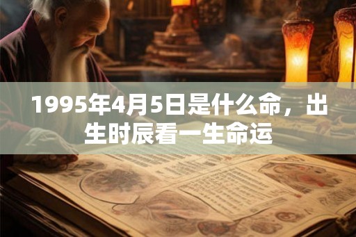 1995年4月5日是什么命，出生时辰看一生命运
