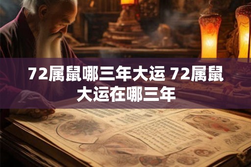 72属鼠哪三年大运 72属鼠大运在哪三年