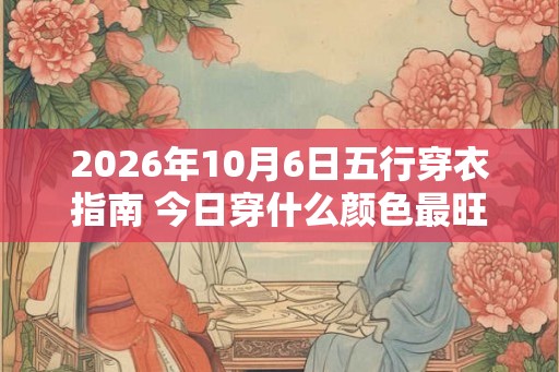 2026年10月6日五行穿衣指南 今日穿什么颜色最旺运