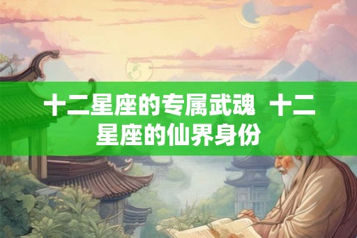 十二星座的专属武魂 十二星座的仙界身份 十二星座的专属武魂 十二星座的仙界身份