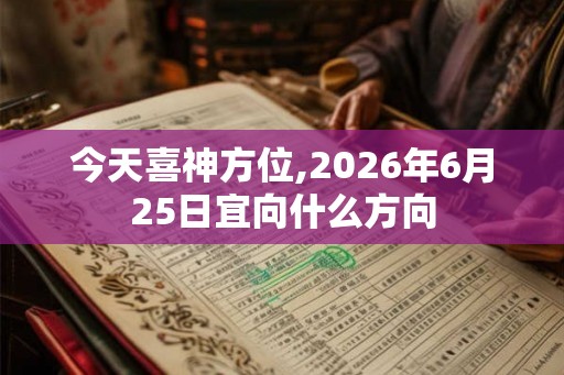 今天喜神方位,2026年6月25日宜向什么方向