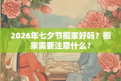 2026年七夕节搬家好吗？搬家需要注意什么？