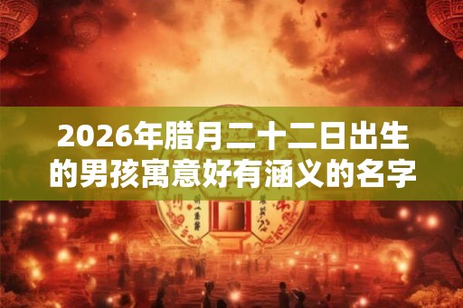 2026年腊月二十二日出生的男孩寓意好有涵义的名字起名推荐