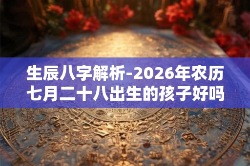 生辰八字解析-2026年农历七月二十八出生的孩子好吗
