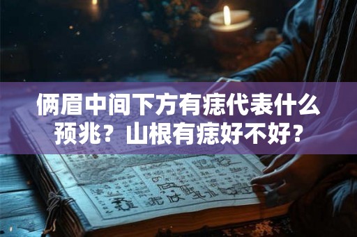 俩眉中间下方有痣代表什么预兆？山根有痣好不好？