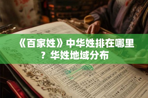 《百家姓》中华姓排在哪里?华姓地域分布 《百家姓》中华姓排在哪里?华姓地域分布