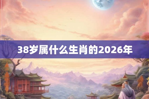 38岁属什么生肖的2026年