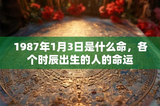 1987年1月3日是什么命，各个时辰出生的人的命运