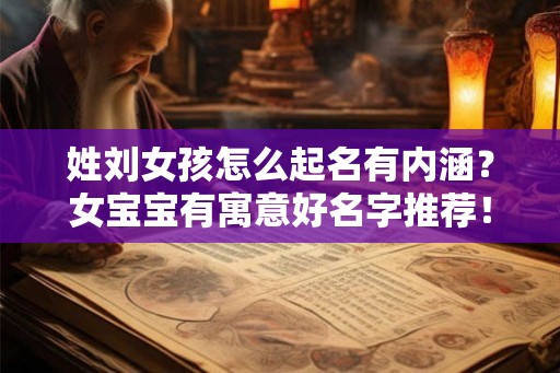 姓刘女孩怎么起名有内涵？女宝宝有寓意好名字推荐！