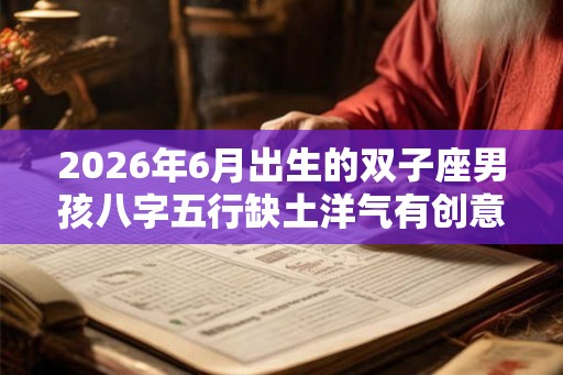 2026年6月出生的双子座男孩八字五行缺土洋气有创意的名字！