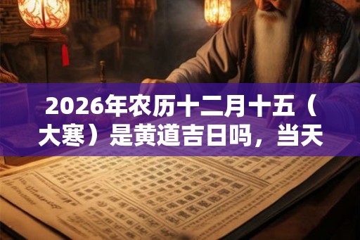 2026年农历十二月十五（大寒）是黄道吉日吗，当天可以祭祖吗？