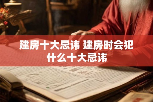 建房十大忌讳 建房时会犯什么十大忌讳