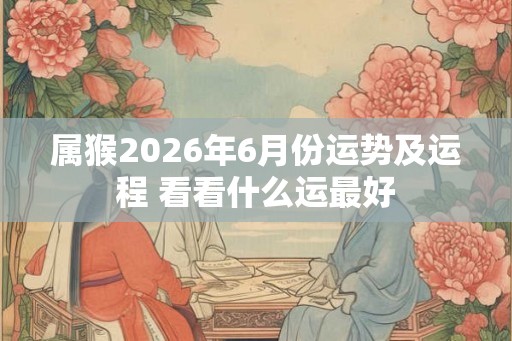 属猴2026年6月份运势及运程 看看什么运最好