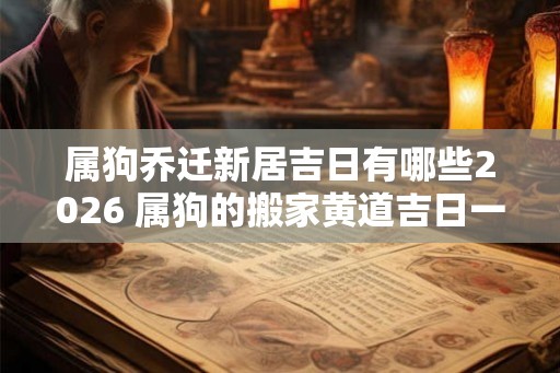 属狗乔迁新居吉日有哪些2026 属狗的搬家黄道吉日一览表 属狗乔迁新居吉日有哪些2026 属狗的搬家黄道吉日一览表