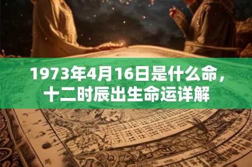 1973年4月16日是什么命，十二时辰出生命运详解