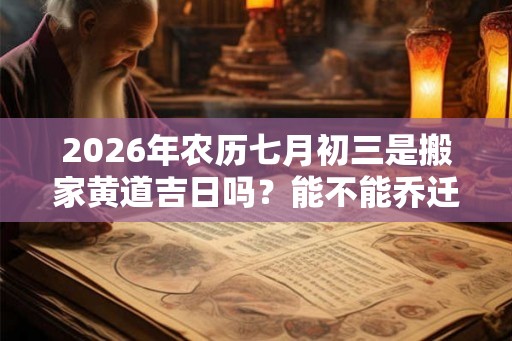 2026年农历七月初三是搬家黄道吉日吗？能不能乔迁