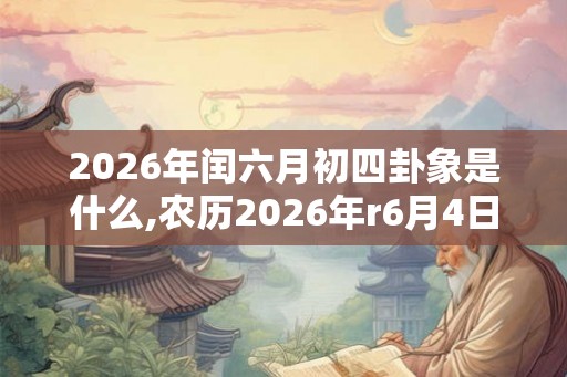 2026年闰六月初四卦象是什么,农历2026年r6月4日卦象