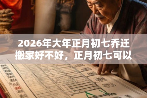 2026年大年正月初七乔迁搬家好不好,正月初七可以入宅吗? 2026年大年正月初七乔迁搬家好不好,正月初七可以入宅吗?