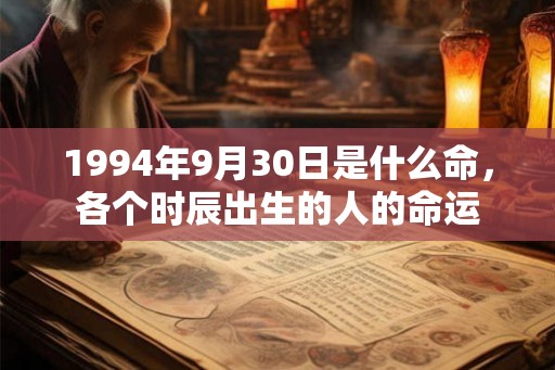 1994年9月30日是什么命，各个时辰出生的人的命运