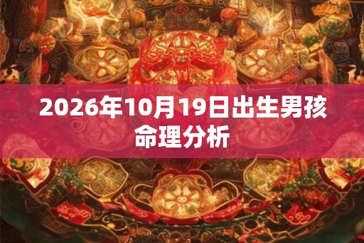 2026年10月19日出生男孩命理分析