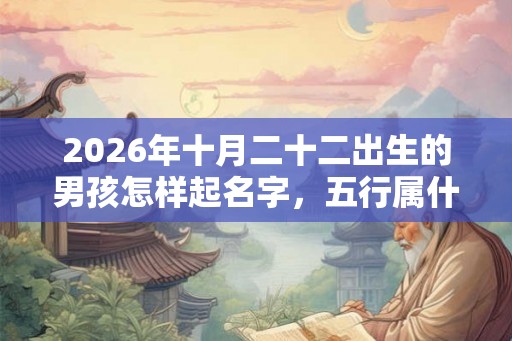 2026年十月二十二出生的男孩怎样起名字,五行属什么 2026年十月二十二出生的男孩怎样起名字,五行属什么