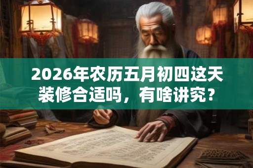 2026年农历五月初四这天装修合适吗，有啥讲究？