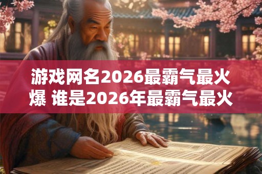 游戏网名2026最霸气最火爆 谁是2026年最霸气最火爆的游戏网名