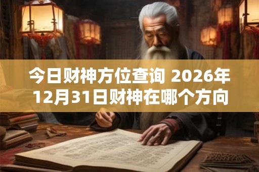 今日财神方位查询 2026年12月31日财神在哪个方向