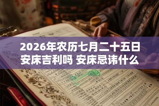 2026年农历七月二十五日安床吉利吗 安床忌讳什么 2026年农历七月二十五日安床吉利吗 安床忌讳什么