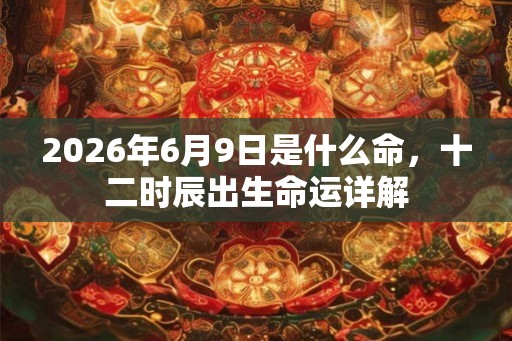 2026年6月9日是什么命，十二时辰出生命运详解
