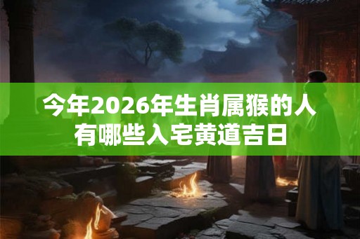 今年2026年生肖属猴的人有哪些入宅黄道吉日