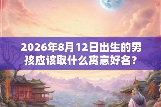 2026年8月12日出生的男孩应该取什么寓意好名？