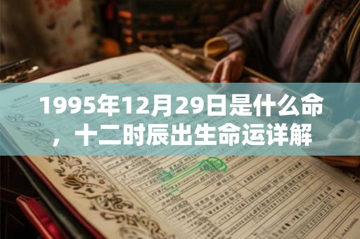 1995年12月29日是什么命，十二时辰出生命运详解