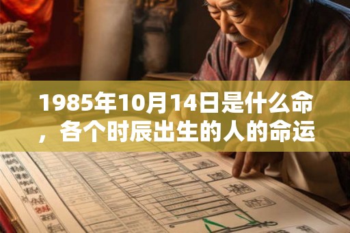 1985年10月14日是什么命，各个时辰出生的人的命运