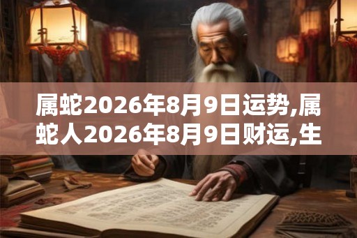 属蛇2026年8月9日运势,属蛇人2026年8月9日财运,生肖蛇2026年8月9日运势
