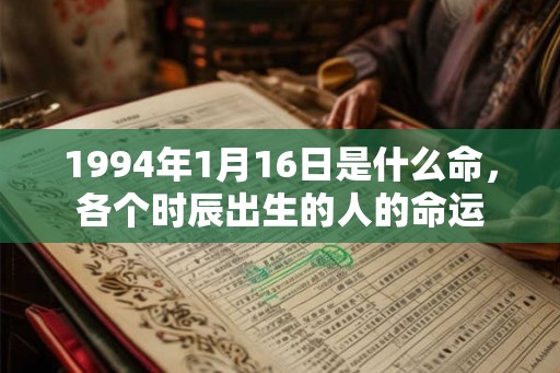 1994年1月16日是什么命，各个时辰出生的人的命运