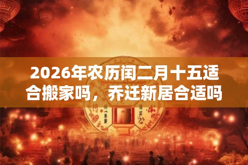 2026年农历闰二月十五适合搬家吗，乔迁新居合适吗？