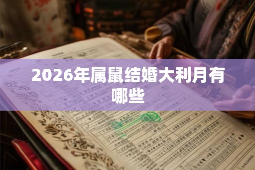 2026年属鼠结婚大利月有哪些