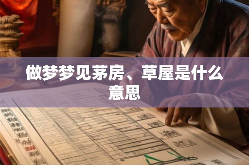 做梦梦见茅房、草屋是什么意思